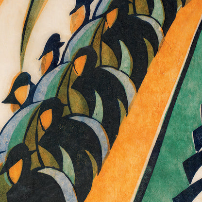 British Modernist linocut poster reproduction by Cyril Power