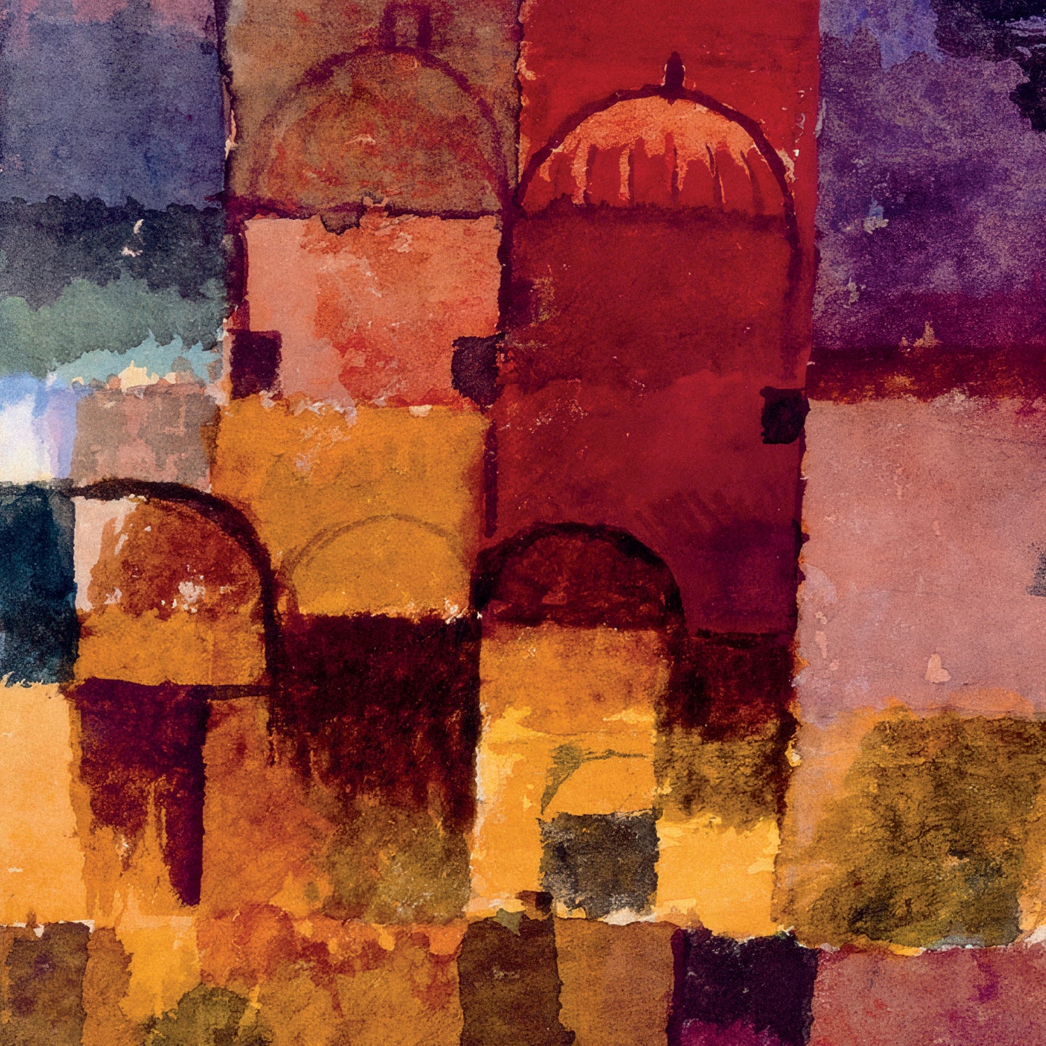 Rote und weisse Kuppeln watercolour reproduction