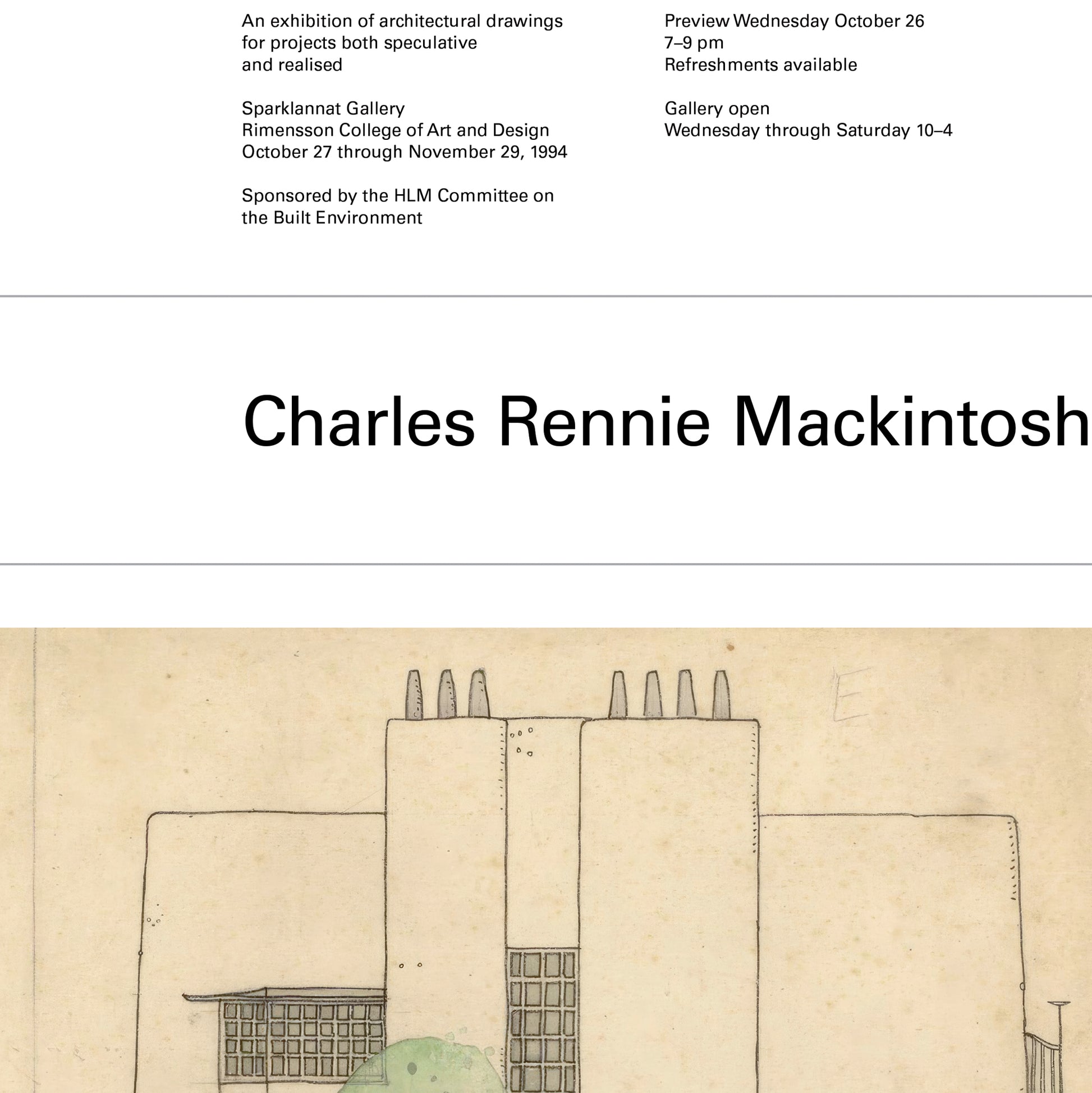 Mackintosh architectural drawing reproduction suitable for modern interiors