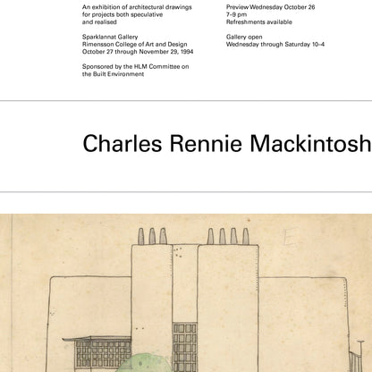 Mackintosh architectural drawing reproduction suitable for modern interiors