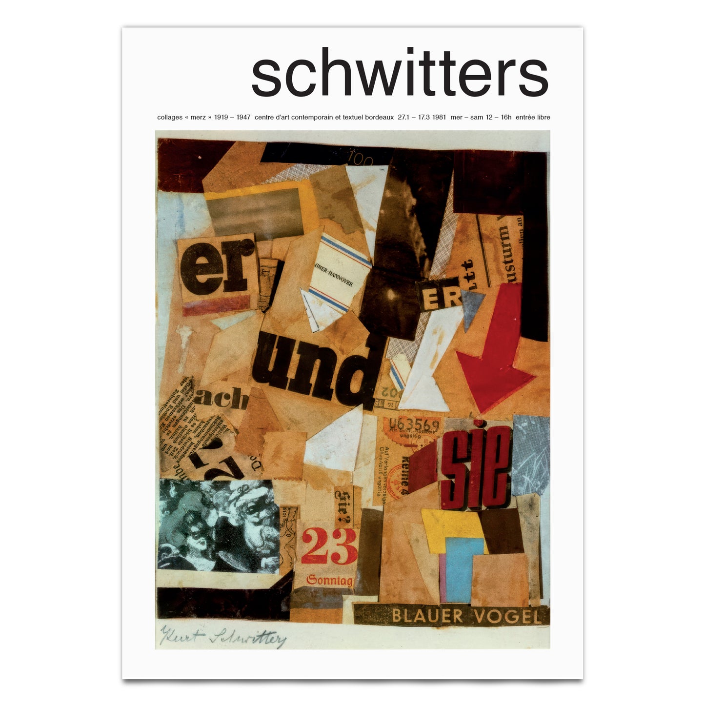 1981 Schwitters exhibition poster reproduction