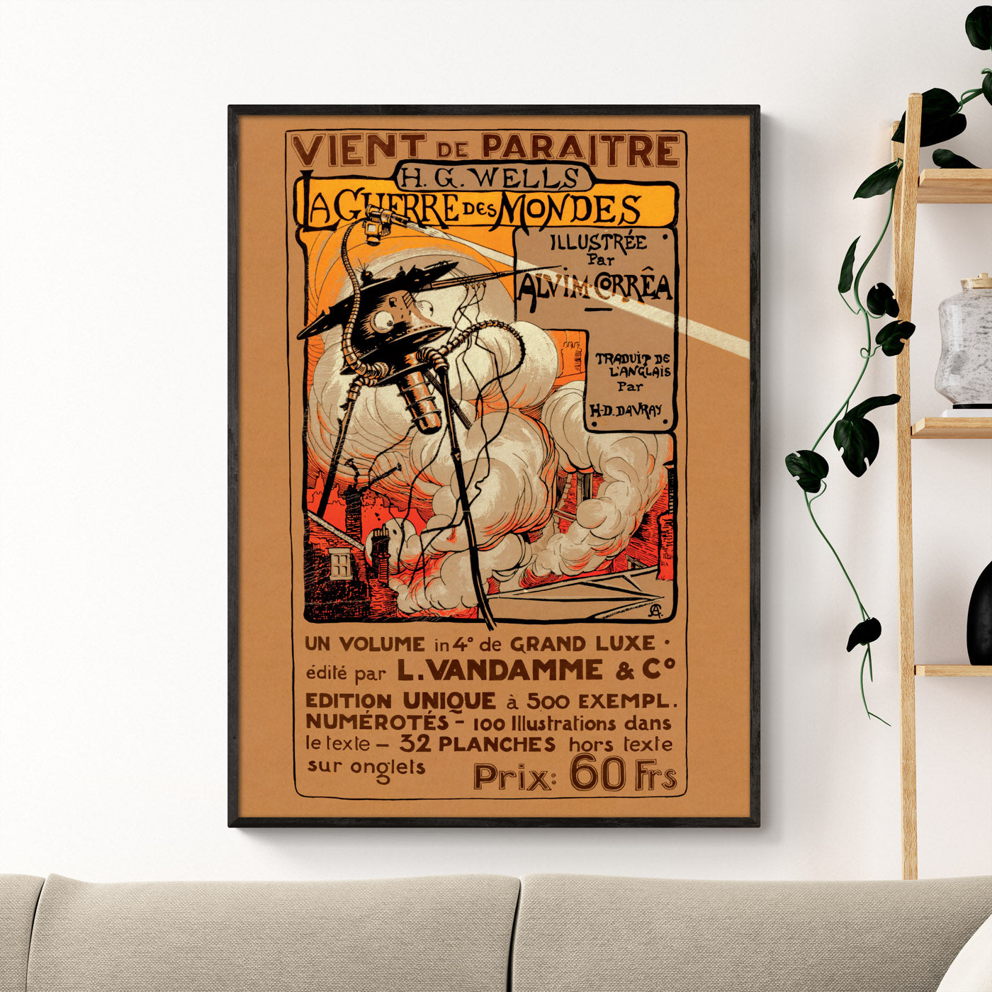 HG Wells 'The War Of The Worlds' 1906 Belgian French Poster