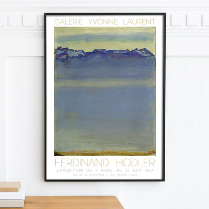 erdinand Hodler Exhibition Poster - 'Lake Geneva, Savoy Alps' 1907