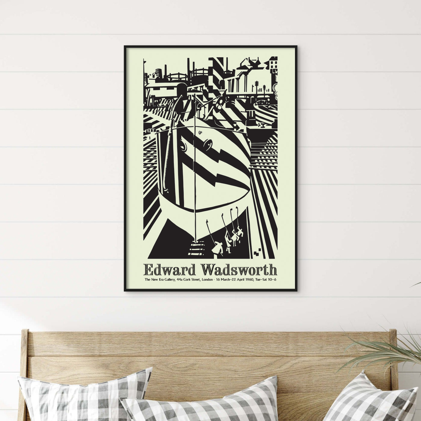 Stylish home decor piece capturing Edward Wadsworth's Dazzle Ships maritime art and history