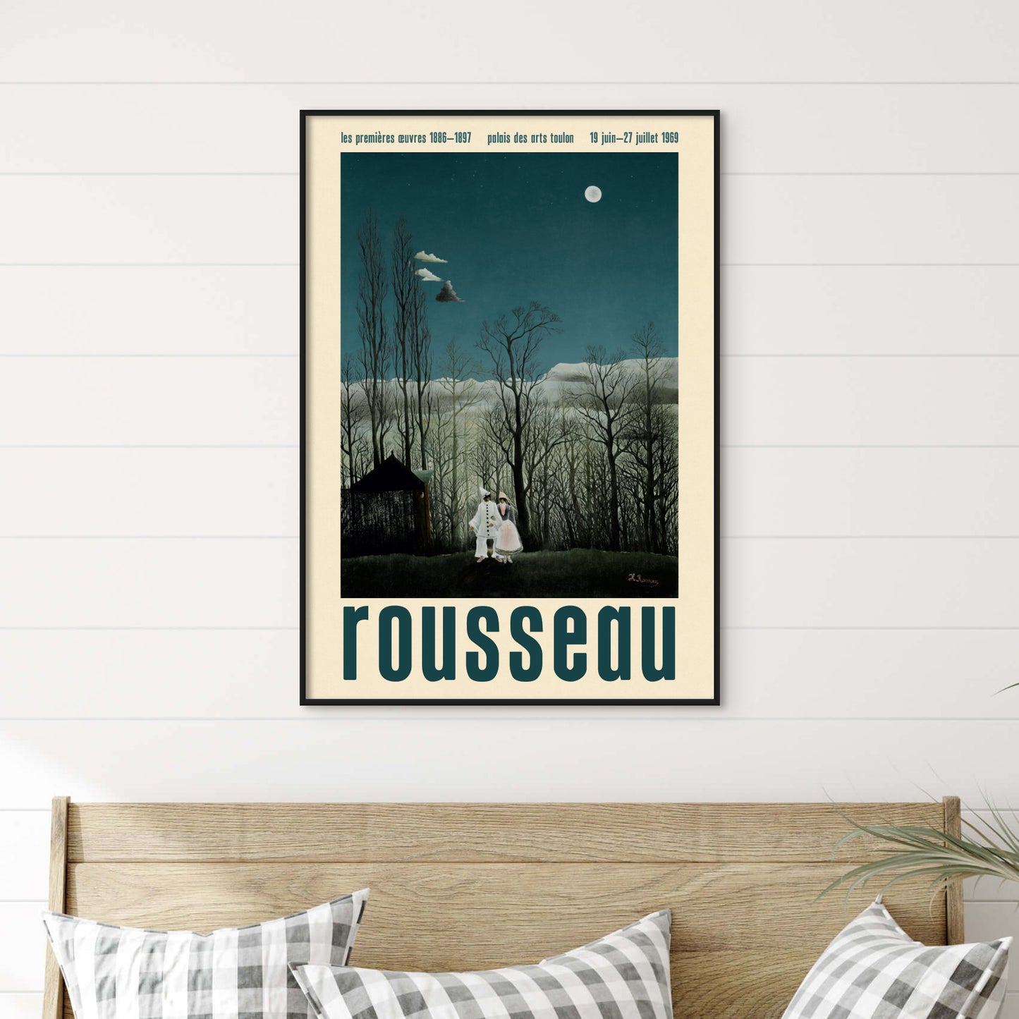 Period-style exhibition poster featuring Henri Rousseau 'Carnival Evening' (1886)