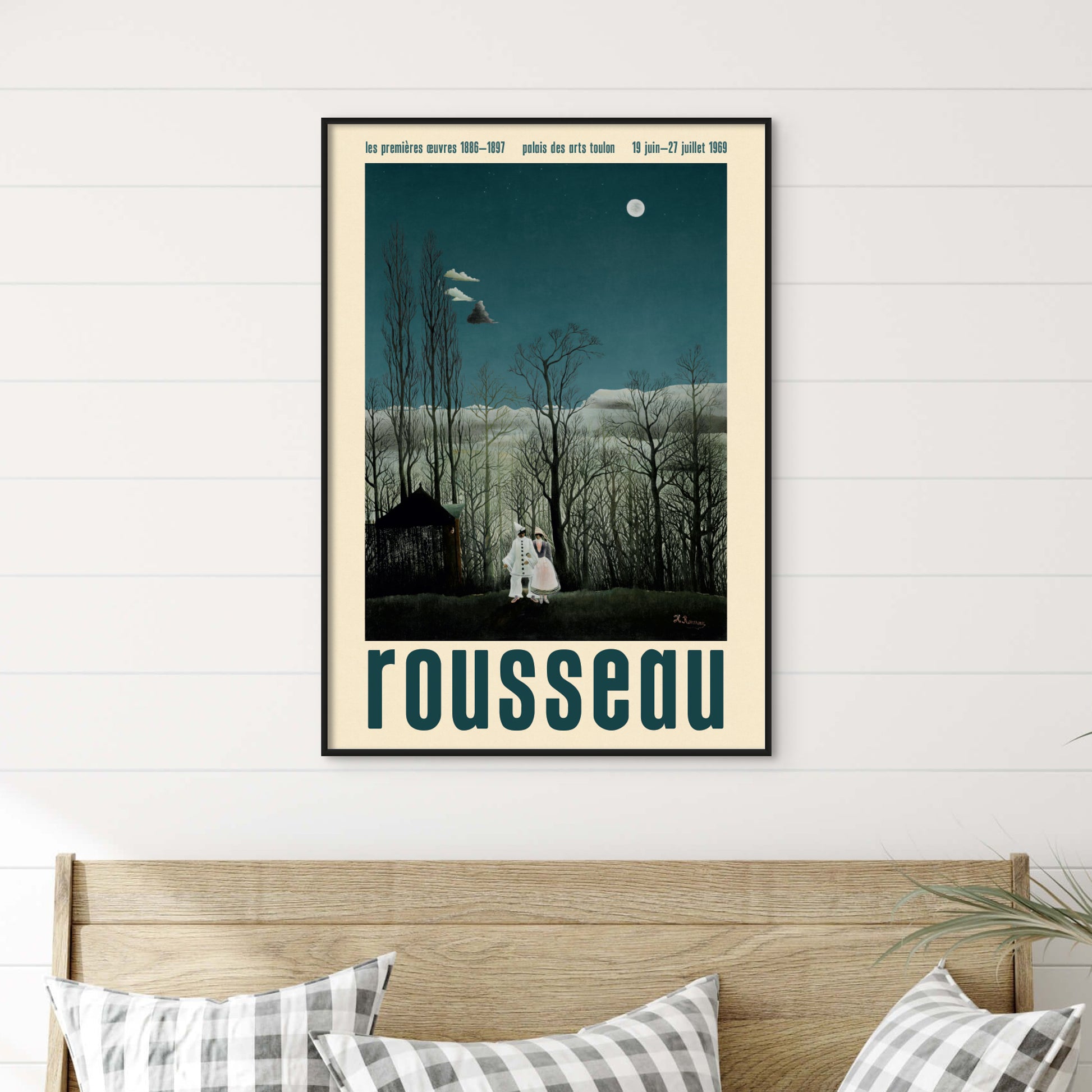 Period-style exhibition poster featuring Henri Rousseau 'Carnival Evening' (1886)