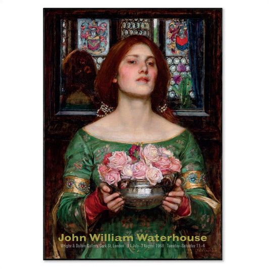 John William Waterhouse Exhibition Poster - 'Gather Ye Rosebuds While Ye May', 1908