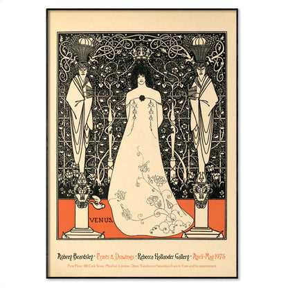 Poster featuring Aubrey Beardsley’s 1895 drawing Venus Between Terminal Gods with Art Nouveau details