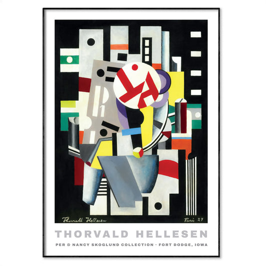 Thorvald Hellesen Exhibition Poster, Cubist painting from 1927, restored as an art print