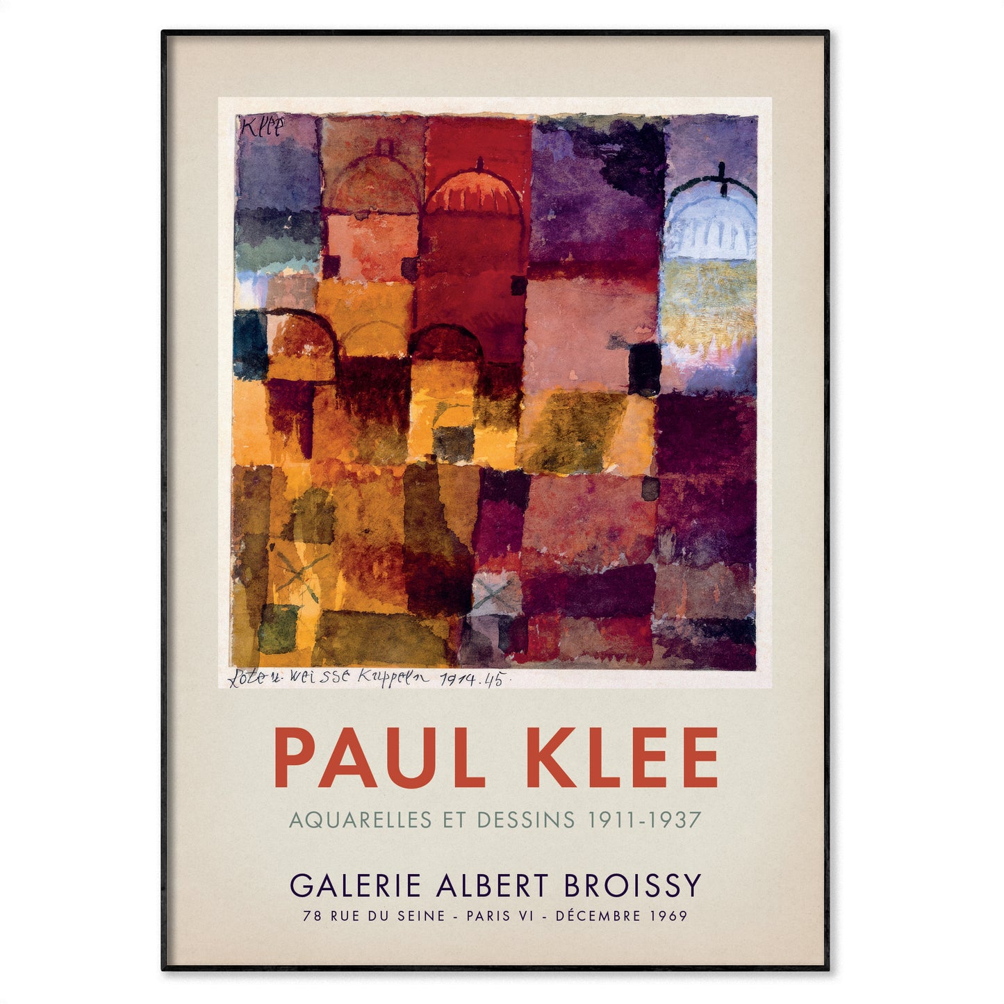 Paul Klee Red and White Domes 1914 exhibition poster