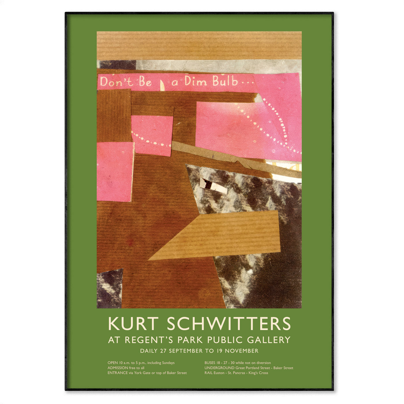 Kurt Schwitters Exhibition Poster - 'A Dim Bulb' Dada Collage