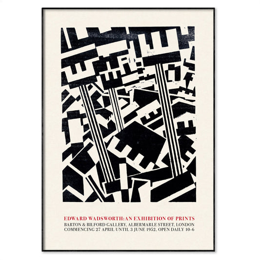 Edward Wadsworth 'Rotterdam' 1915 Vorticist woodcut print