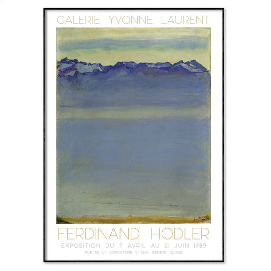 erdinand Hodler Exhibition Poster - 'Lake Geneva, Savoy Alps' 1907