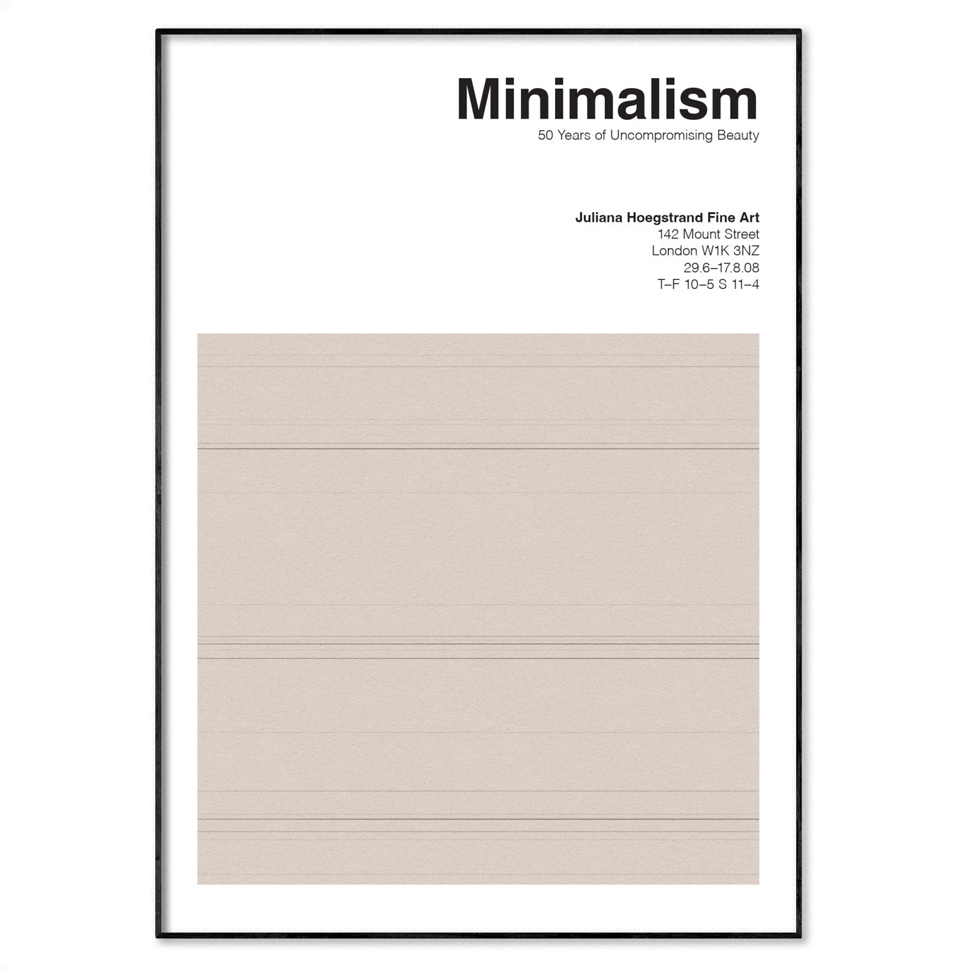 Minimalism Movement Exhibition Poster displayed on a wall