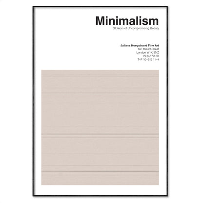 Minimalism Movement Exhibition Poster displayed on a wall