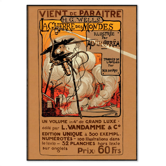 HG Wells 'The War Of The Worlds' 1906 Belgian French Poster
