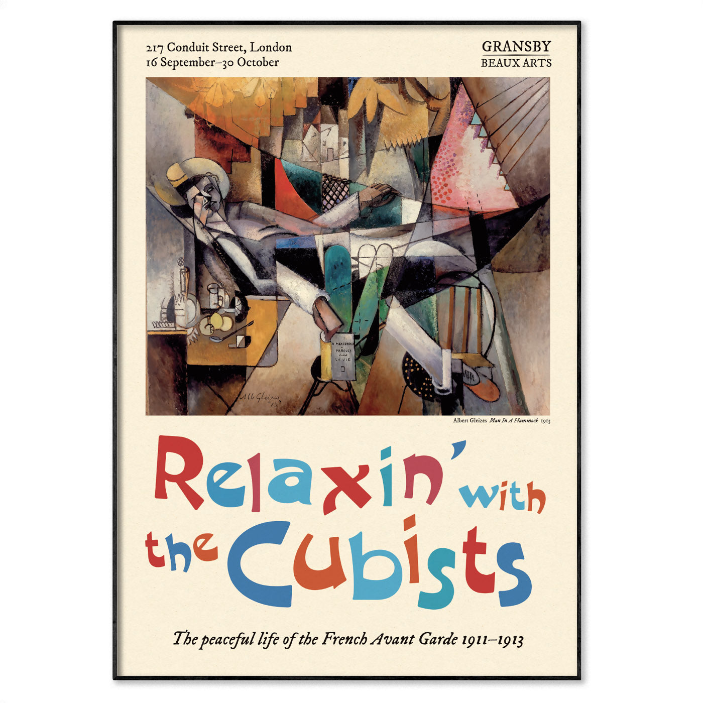 Relaxin' with the Cubists poster featuring Albert Gleizes’ 1913 painting Man in a Hammock