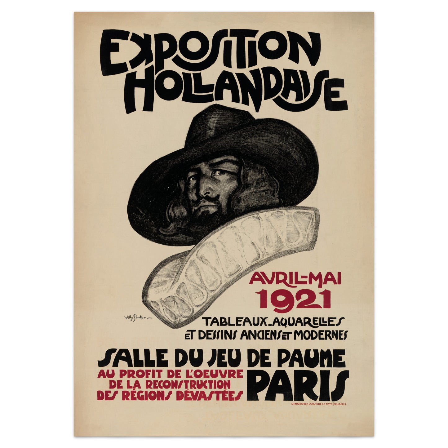 Dutch Art Exhibition Poster - 'Exposition Hollandaise'