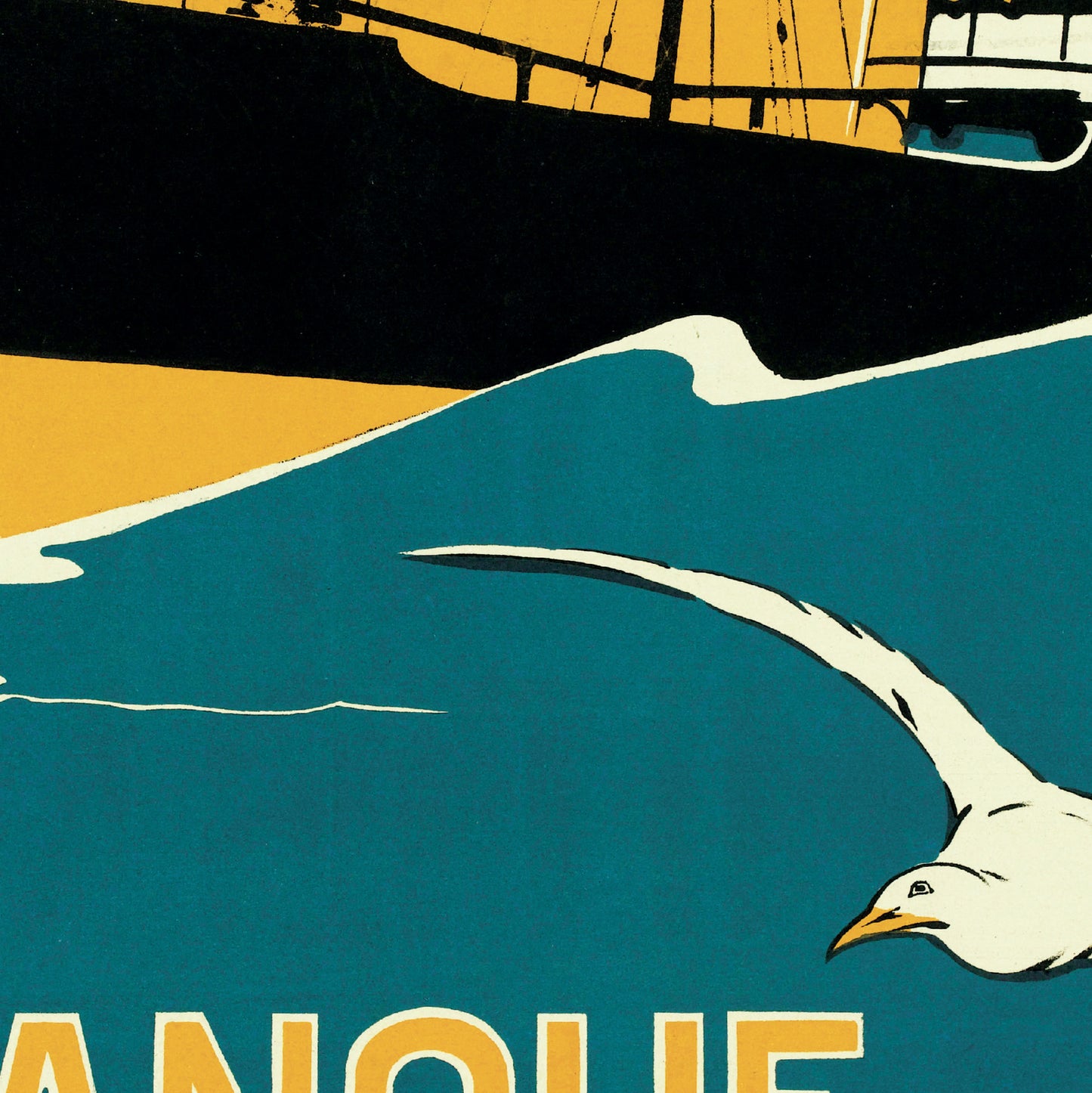 French Vintage Advertisement Poster For The Banque Maritime