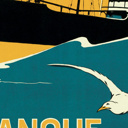 French Vintage Advertisement Poster For The Banque Maritime