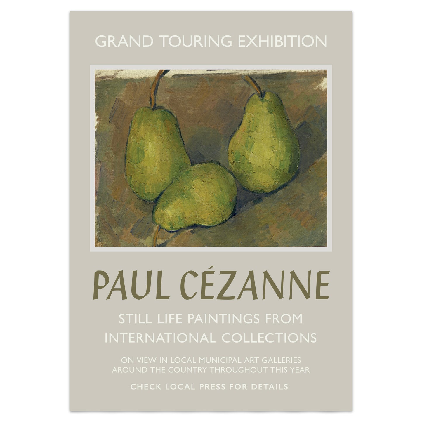 Paul Cézanne Exhibition Poster - Three Pears, 1878-9