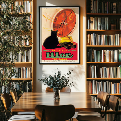 Cosy Cat: French Vintage 1930s Advertising Poster For Lilor Petrol Heaters