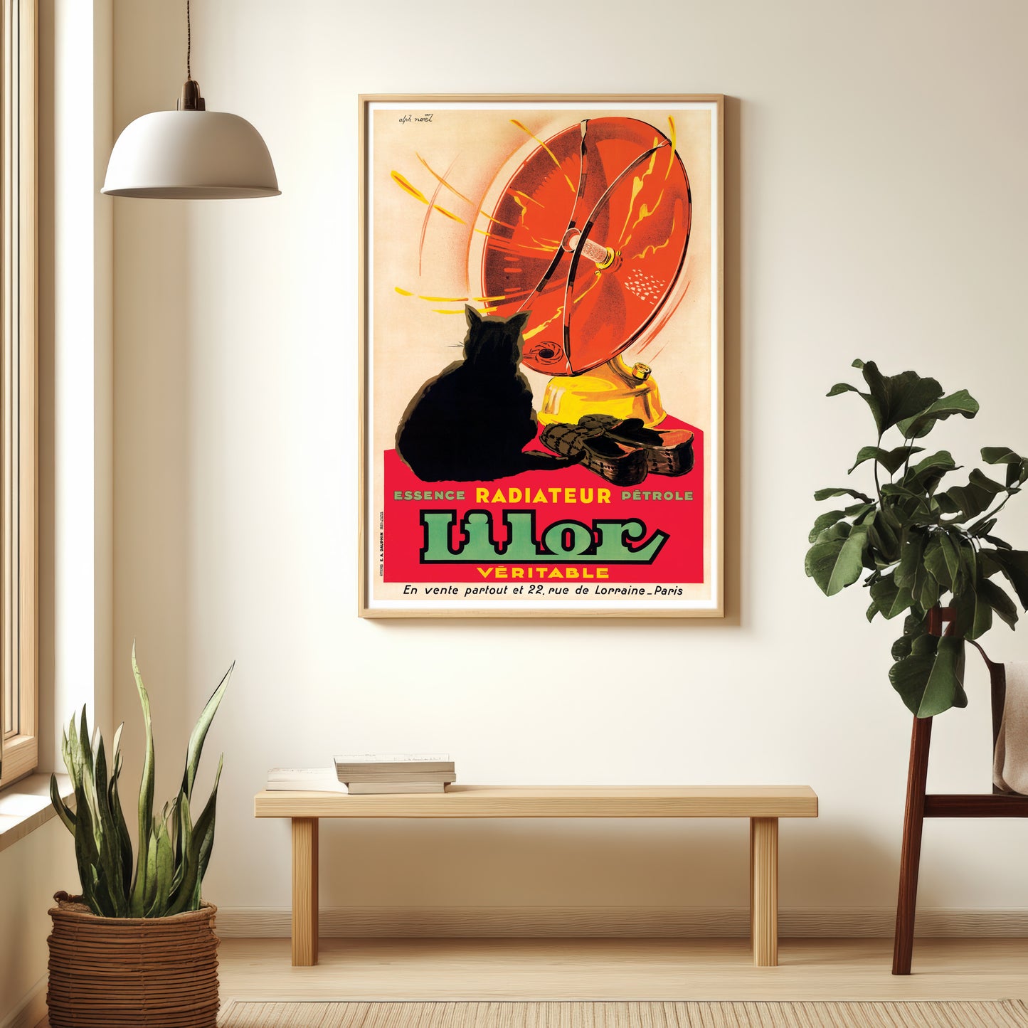 Cosy Cat: French Vintage 1930s Advertising Poster For Lilor Petrol Heaters