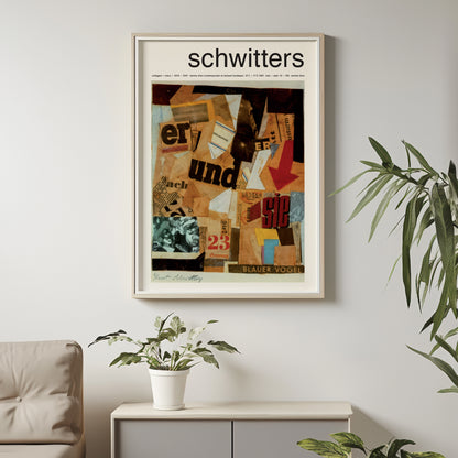 Dada collage print by Kurt Schwitters with layered typography