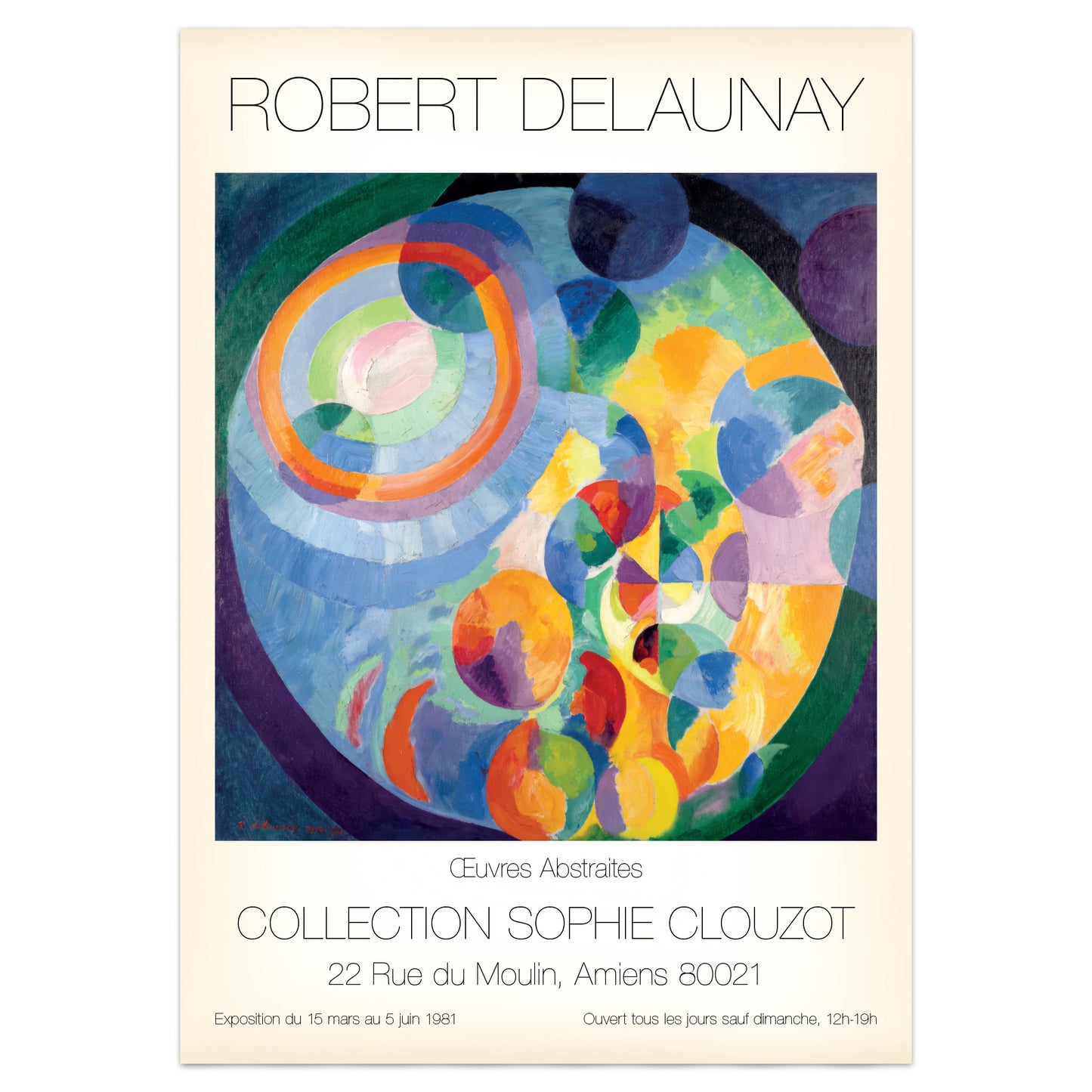 Robert Delaunay Exhibition Poster: 'Formes Circulaires: Soleil, Lune'