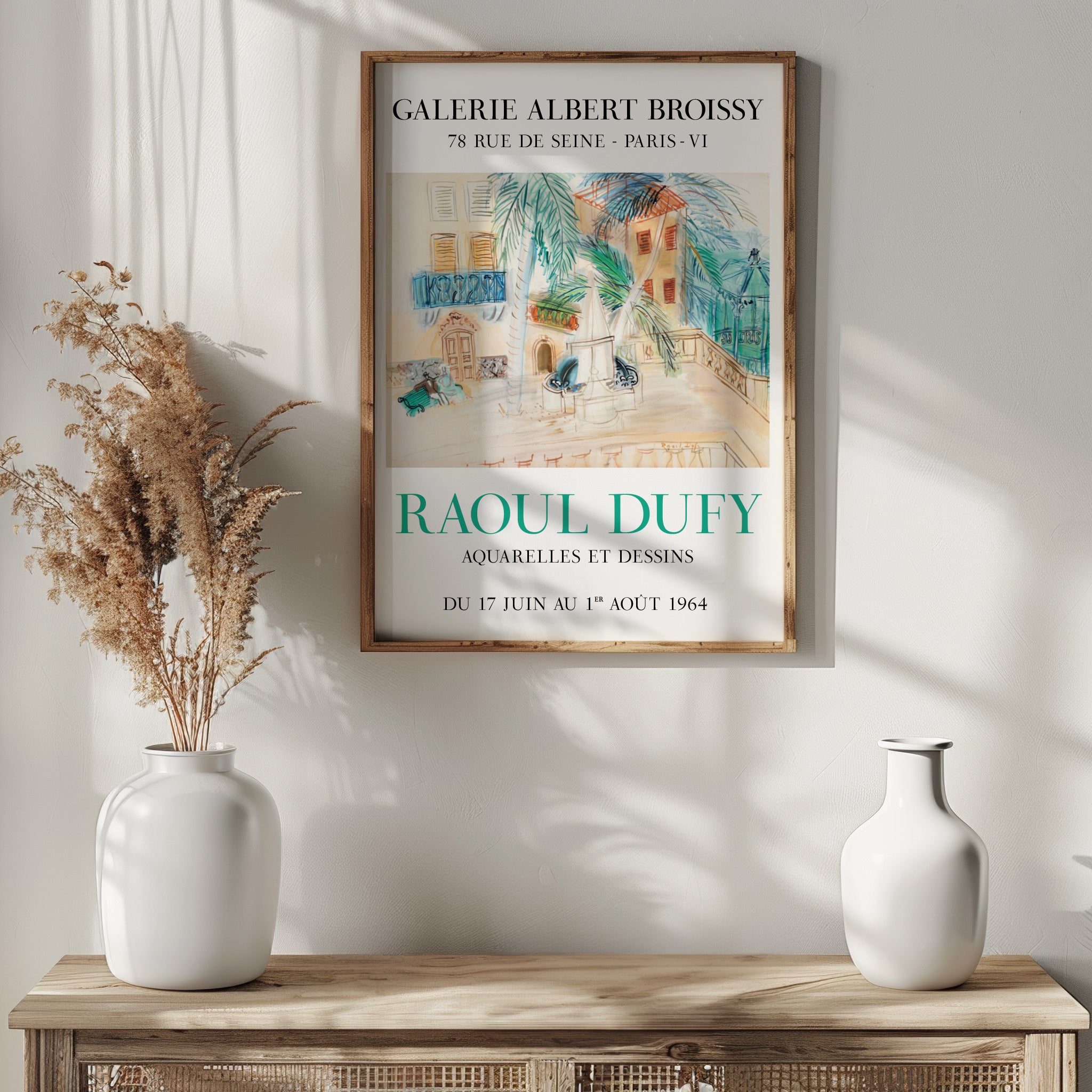 Raoul Dufy Paris Exhibition Poster - Collectible 1964 Watercolour
