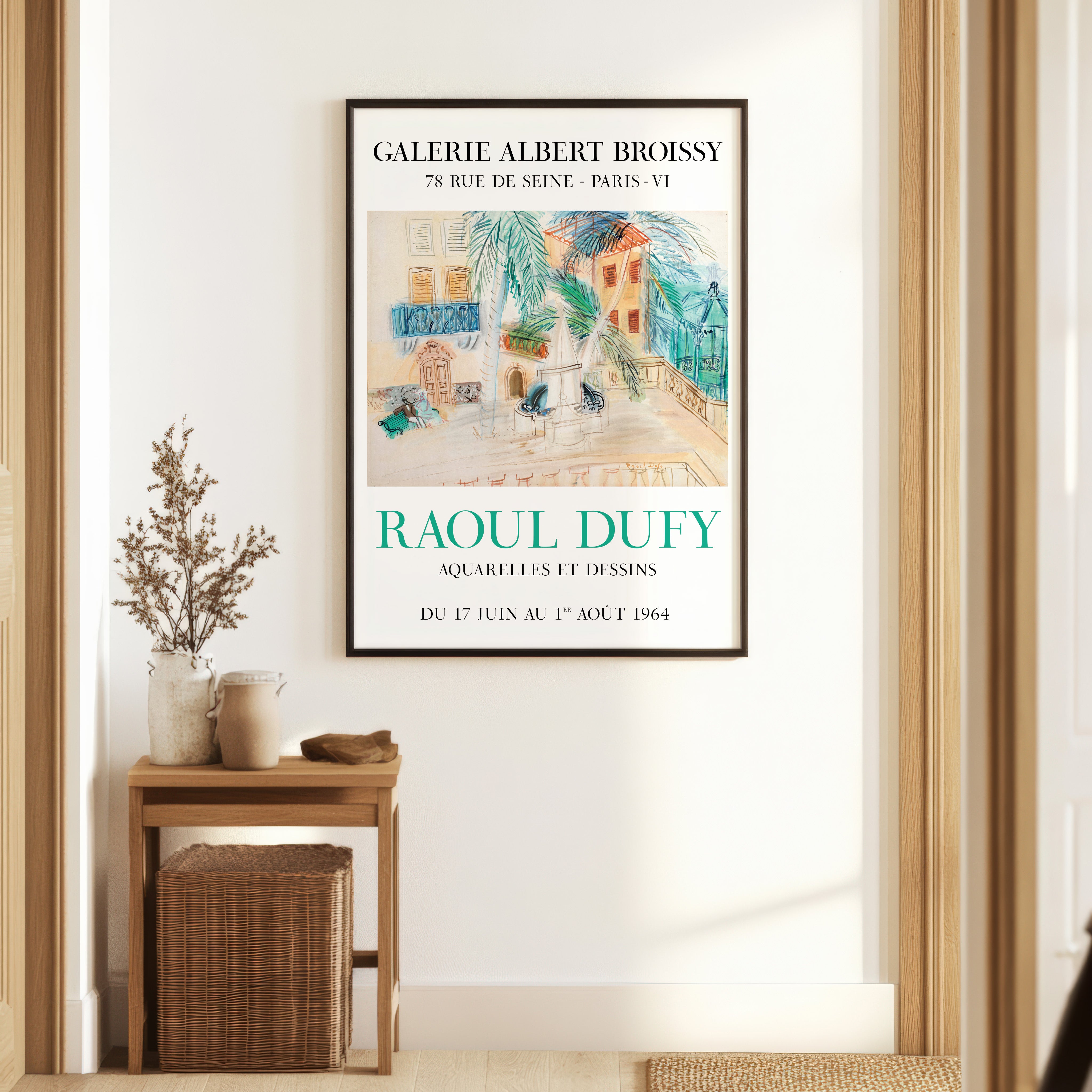 Raoul Dufy Paris Exhibition Poster - Collectible 1964 Watercolour