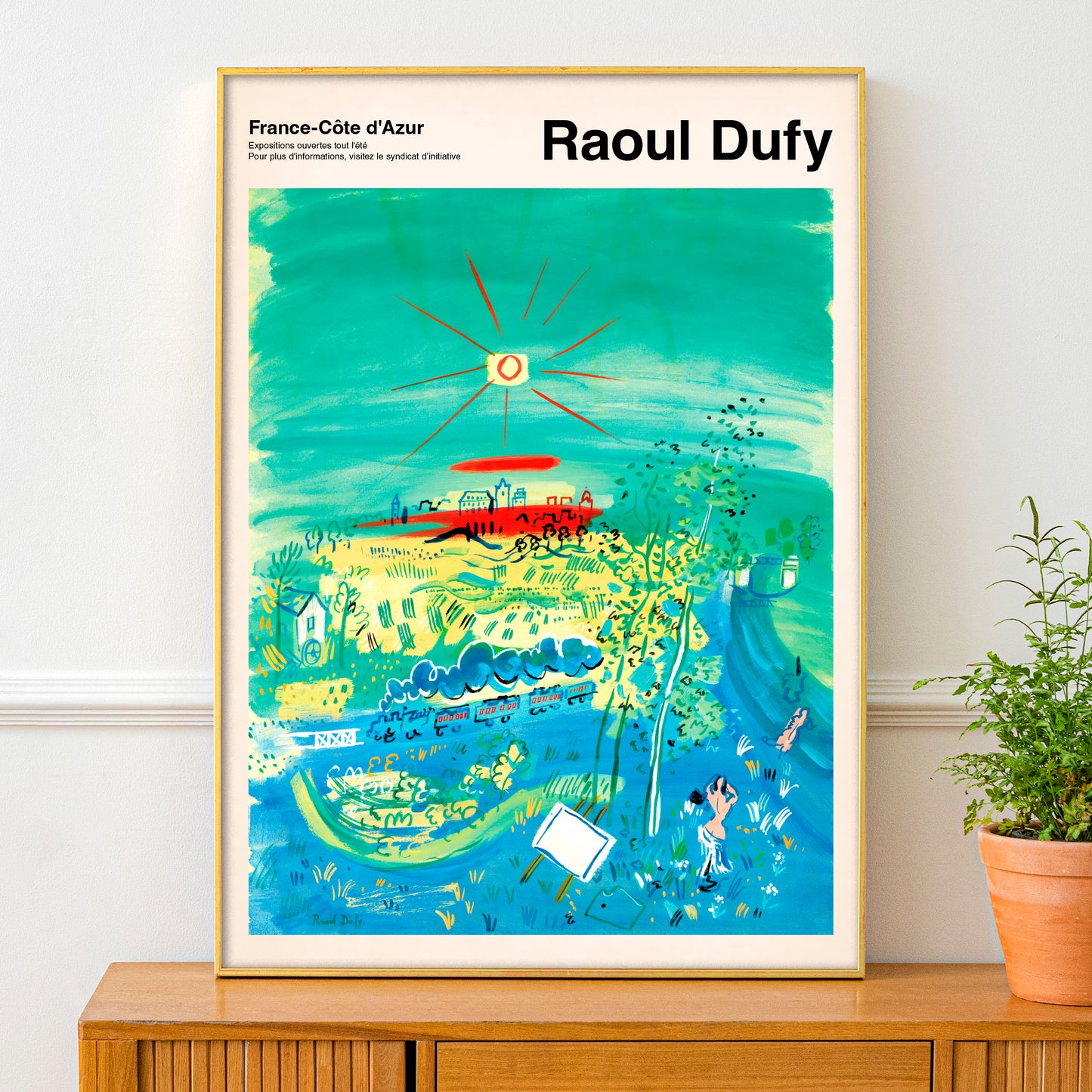 Raoul Dufy 'Le Train Bleu' Art Print - 1970s French Riviera Exhibition Poster
