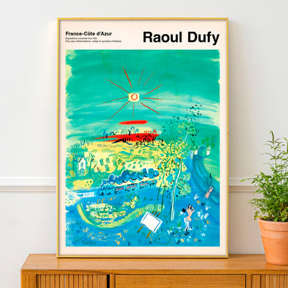 Raoul Dufy 'Le Train Bleu' Art Print - 1970s French Riviera Exhibition Poster