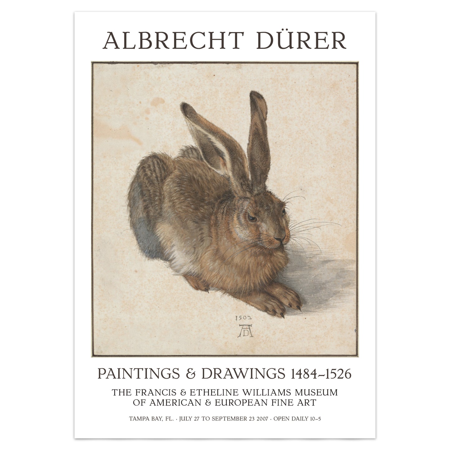Albrecht Dürer Exhibition Poster - Young Hare, 1502