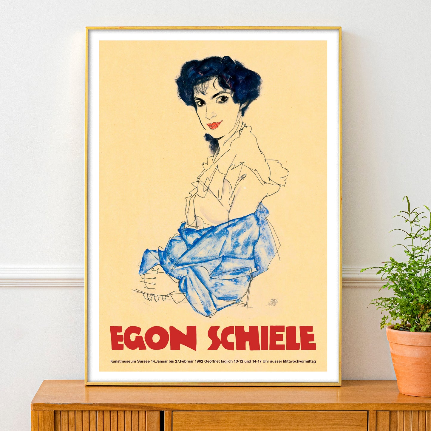 Egon Schiele Exhibition Poster - Portrait of Elisabeth Lederer