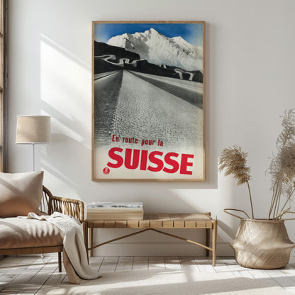 En Route Pour La Suisse – Herbert Matter Vintage Travel Poster