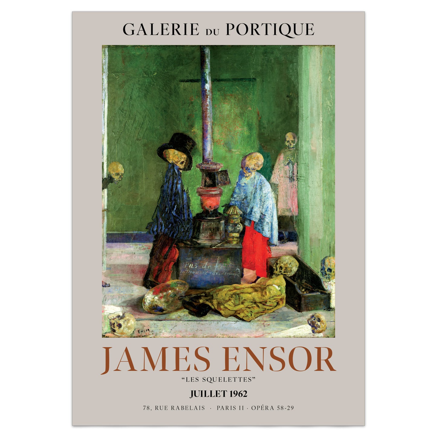 James Ensor 'Skeletons Warming Themselves' Exhibition Poster