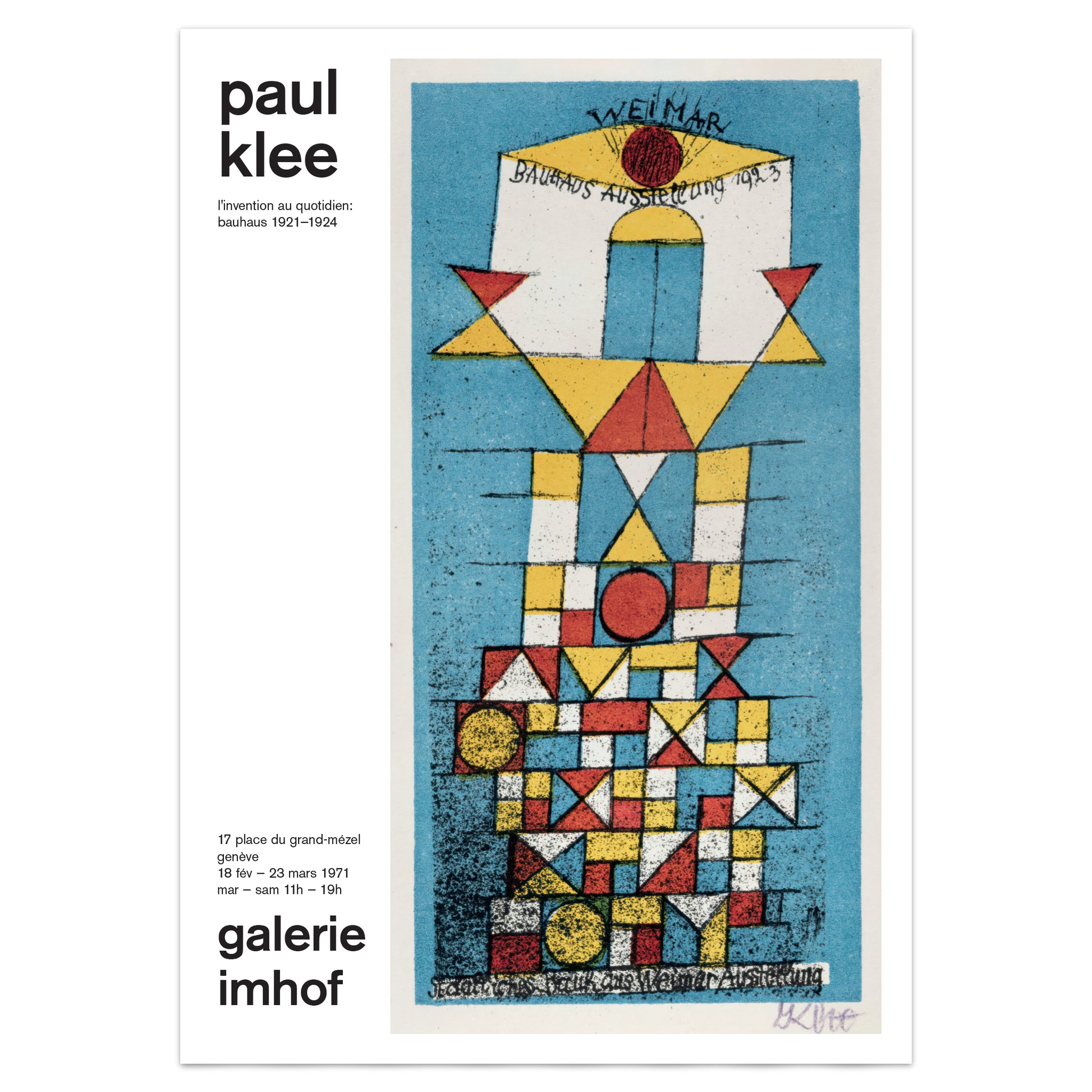 Paul Klee 'l'invention au quotidien: bauhaus 1921–1924' Exhibition Poster