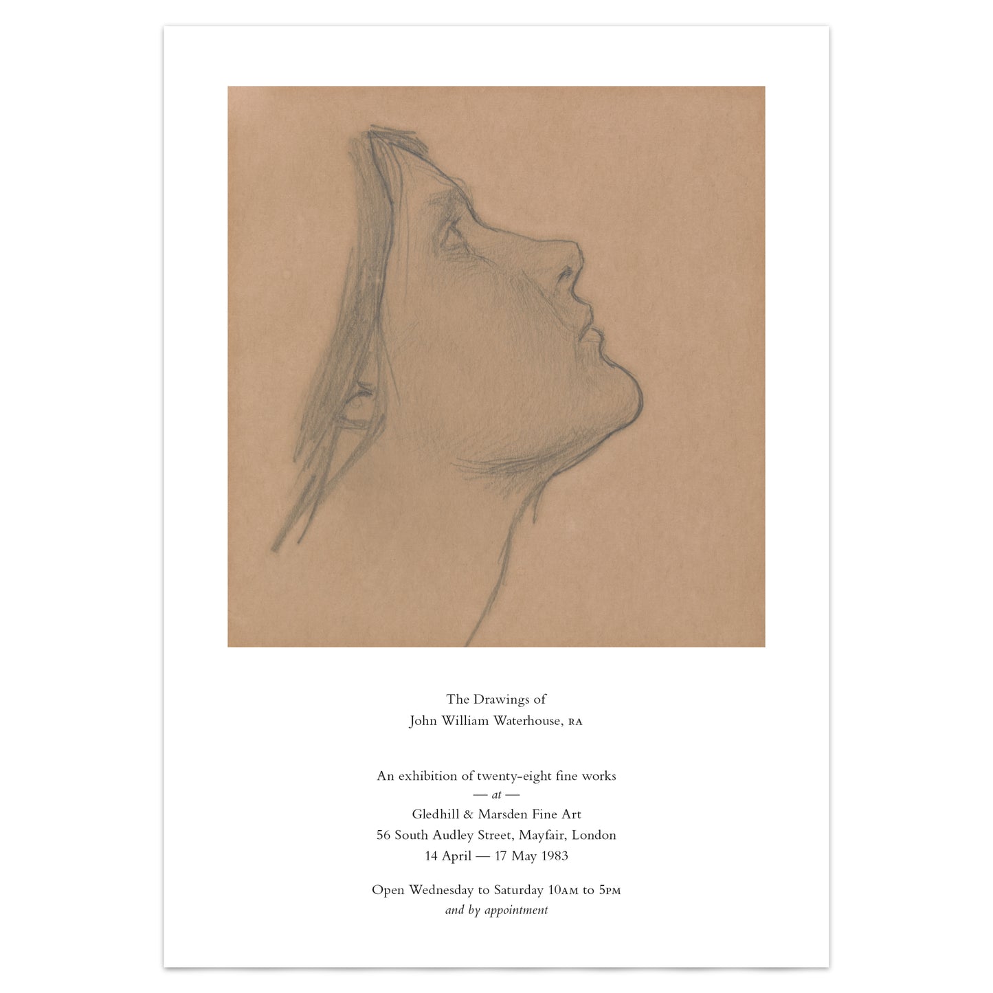 John William Waterhouse Exhibition Poster - The Drawings, Gledhill & Marsden, 1983