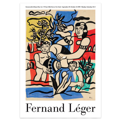 Fernand Léger artwork with abstract figures on a colorful background