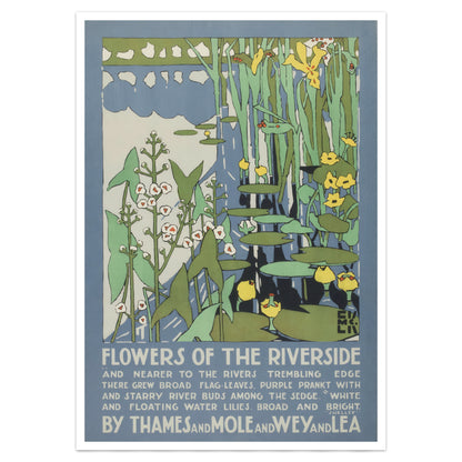 Edward McKnight Kauffer 'Flowers of the Riverside' 1920 Transport Poster