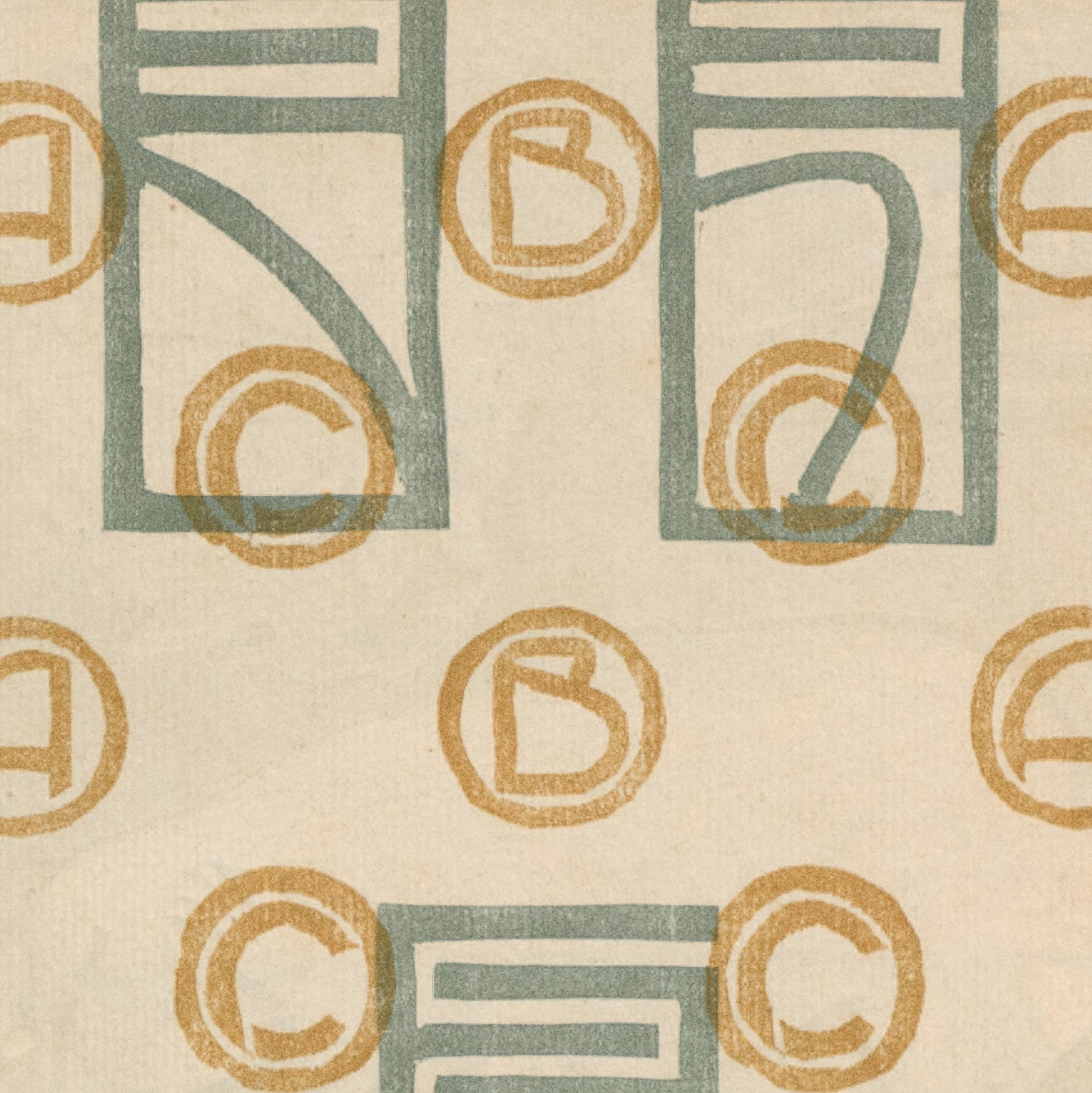 Early twentieth-century Secessionist alphabet print reproduction