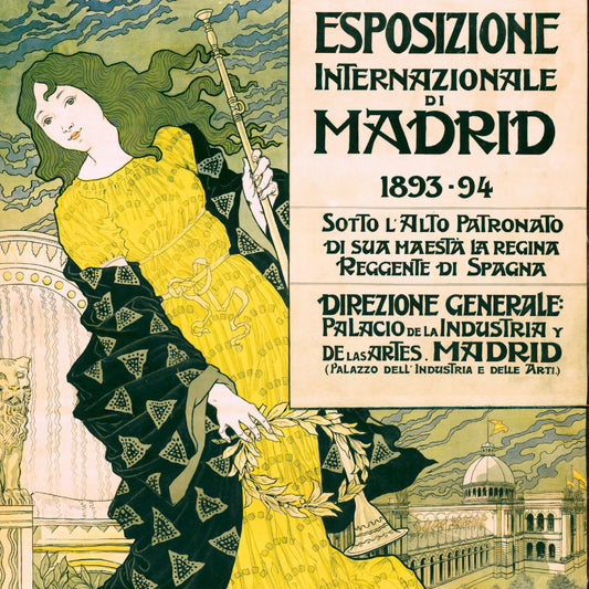 Eugène Grasset 'Esposizione Internazionale di Madrid' 1893 Vintage Exhibition Poster