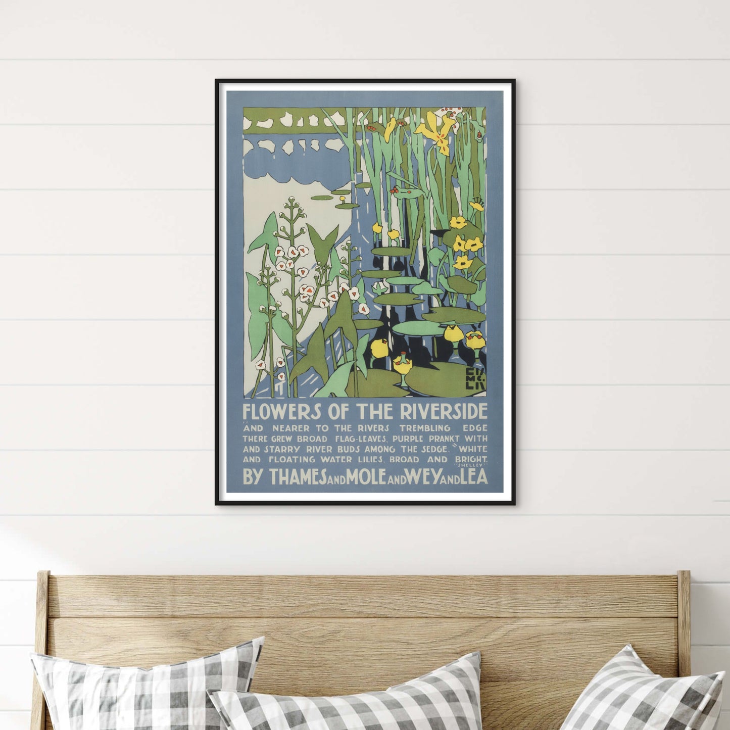 Edward McKnight Kauffer 'Flowers of the Riverside' 1920 Transport Poster