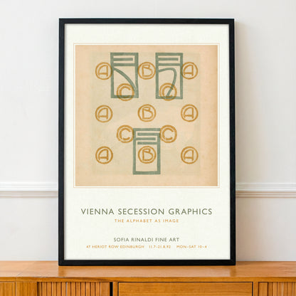 Geometric alphabet illustration from Vienna Secession publication