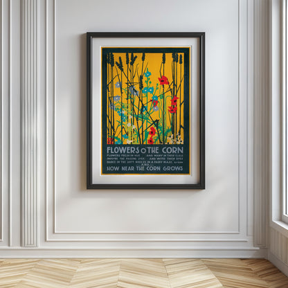 Edward McKnight Kauffer 'Flowers o' the Corn' 1920 Transport Poster