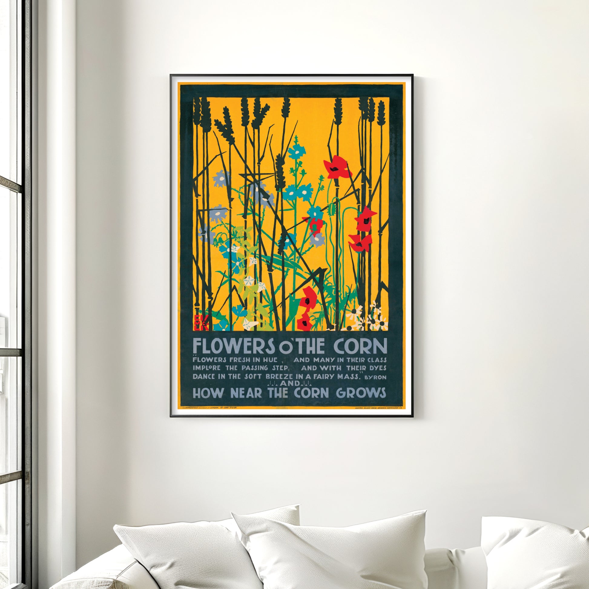 Edward McKnight Kauffer 'Flowers o' the Corn' 1920 Transport Poster