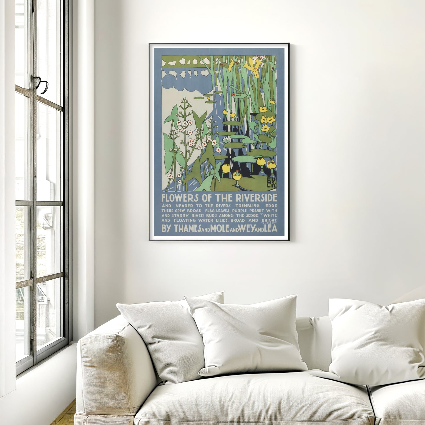 Edward McKnight Kauffer 'Flowers of the Riverside' 1920 Transport Poster