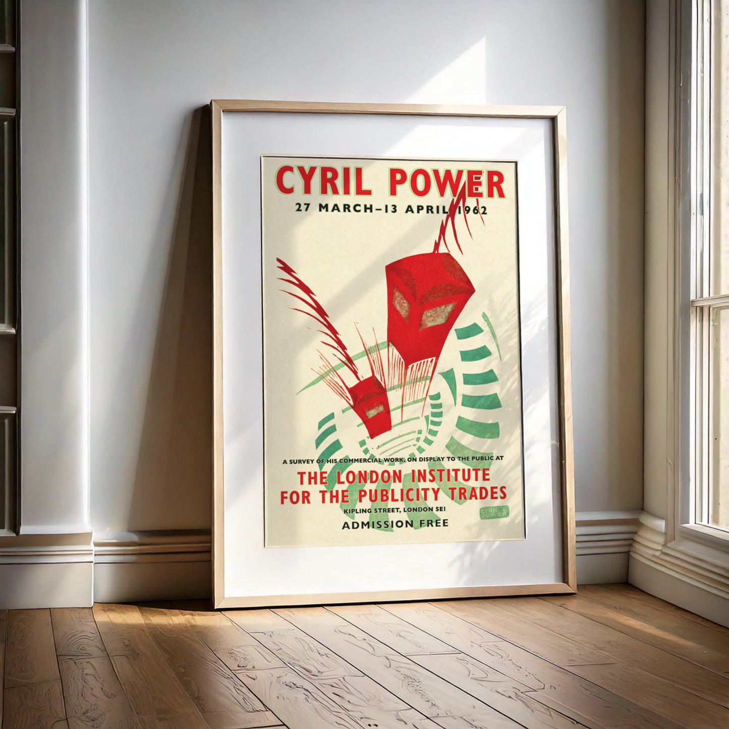 Cyril Power 'Lifts' 1930 Linocut Exhibition Poster