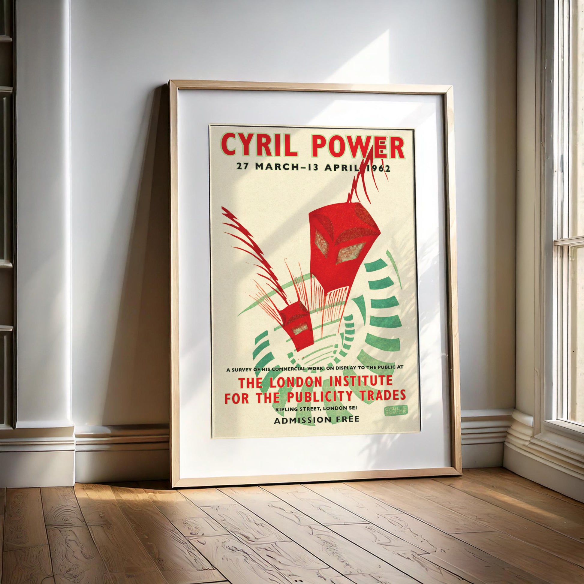 Cyril Power 'Lifts' 1930 Linocut Exhibition Poster